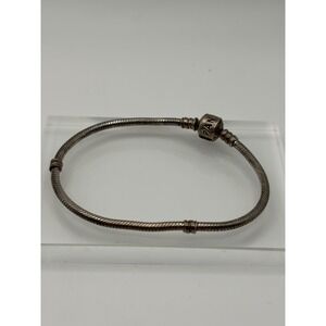 Authentic PANDORA Original Sterling Silver Snake BARREL CLASP BRACELET  7.9"
